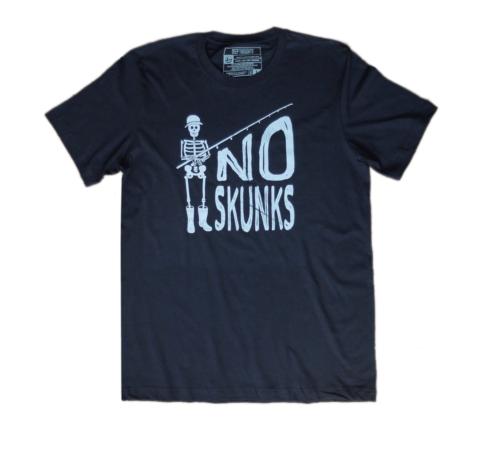 No Skunks' Fishing T-Shirt - Dark Grey S